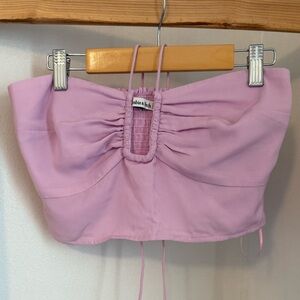Abercrombie & Fitch Ruched Fuchsia Pink Crop Top